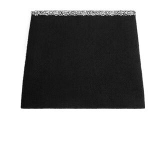 Celine Black Mini Skirt with Silver Embellishments